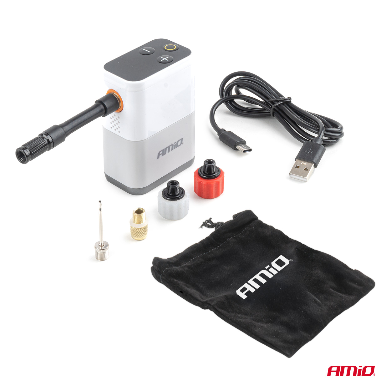 Jalgrattakompressor MINI akuga LED-ekraaniga 40W USB-C Amio 04946 - Pilt 5