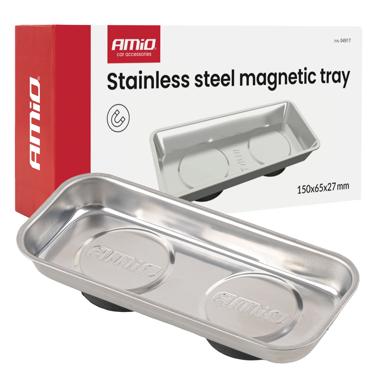 roostevabast terasest magnetiline alus 150x65x27mm amio 04917 hasmar auto