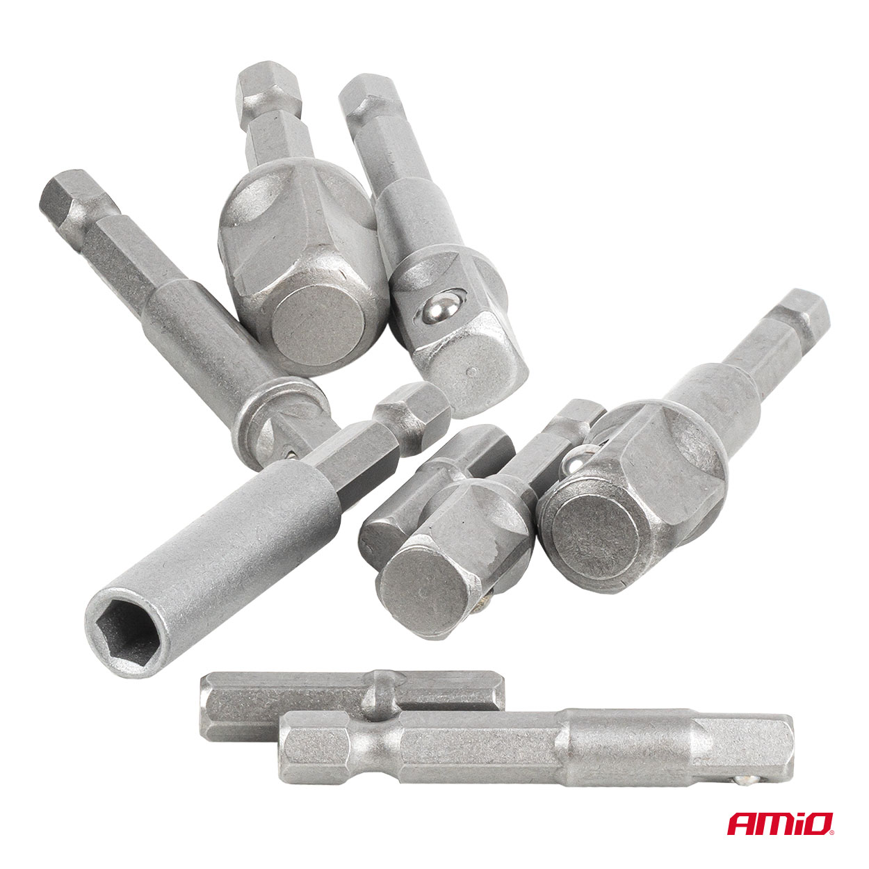 Kruvikeeraja adapterite komplekt 1/4", 3/8", 1/2" 9-osa Amio 04931 - Pilt 4