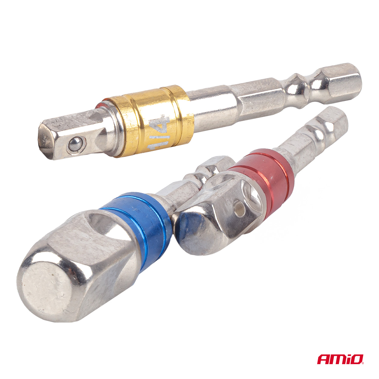 Värvikoodiga padrunvõtme adapterid 3-osa 1/4" 3/8" 1/2" Amio 04936 - Pilt 3