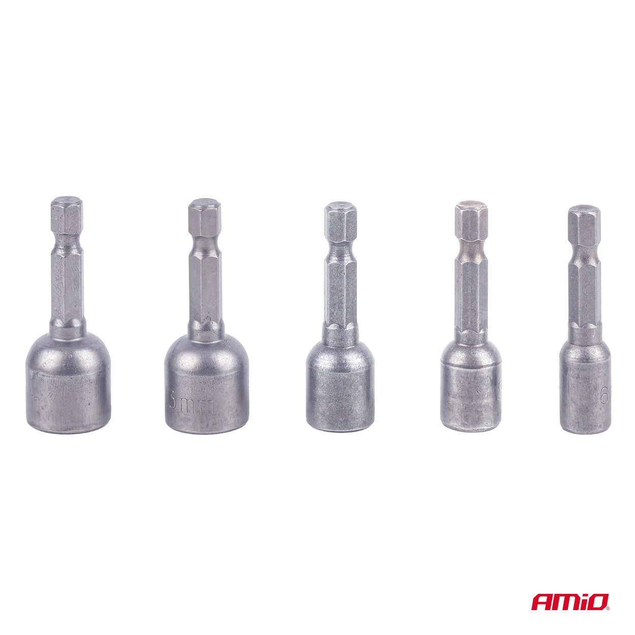Magnetiliste padrunotsikute komplekt 5-osa 6-8-10-12-13mm Amio 04937 - Pilt 3