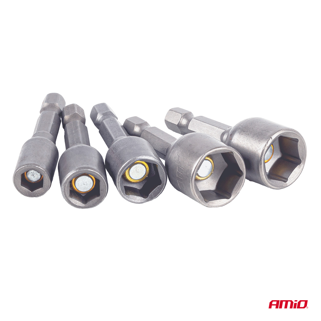 Magnetiliste padrunotsikute komplekt 5-osa 6-8-10-12-13mm Amio 04937 - Pilt 4