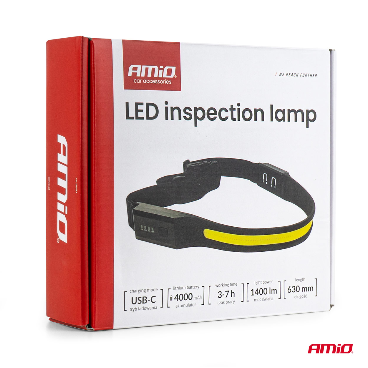 Töölamp magnetiline COB elastse õlarihmaga 4000mAh Amio 04941 - Pilt 11