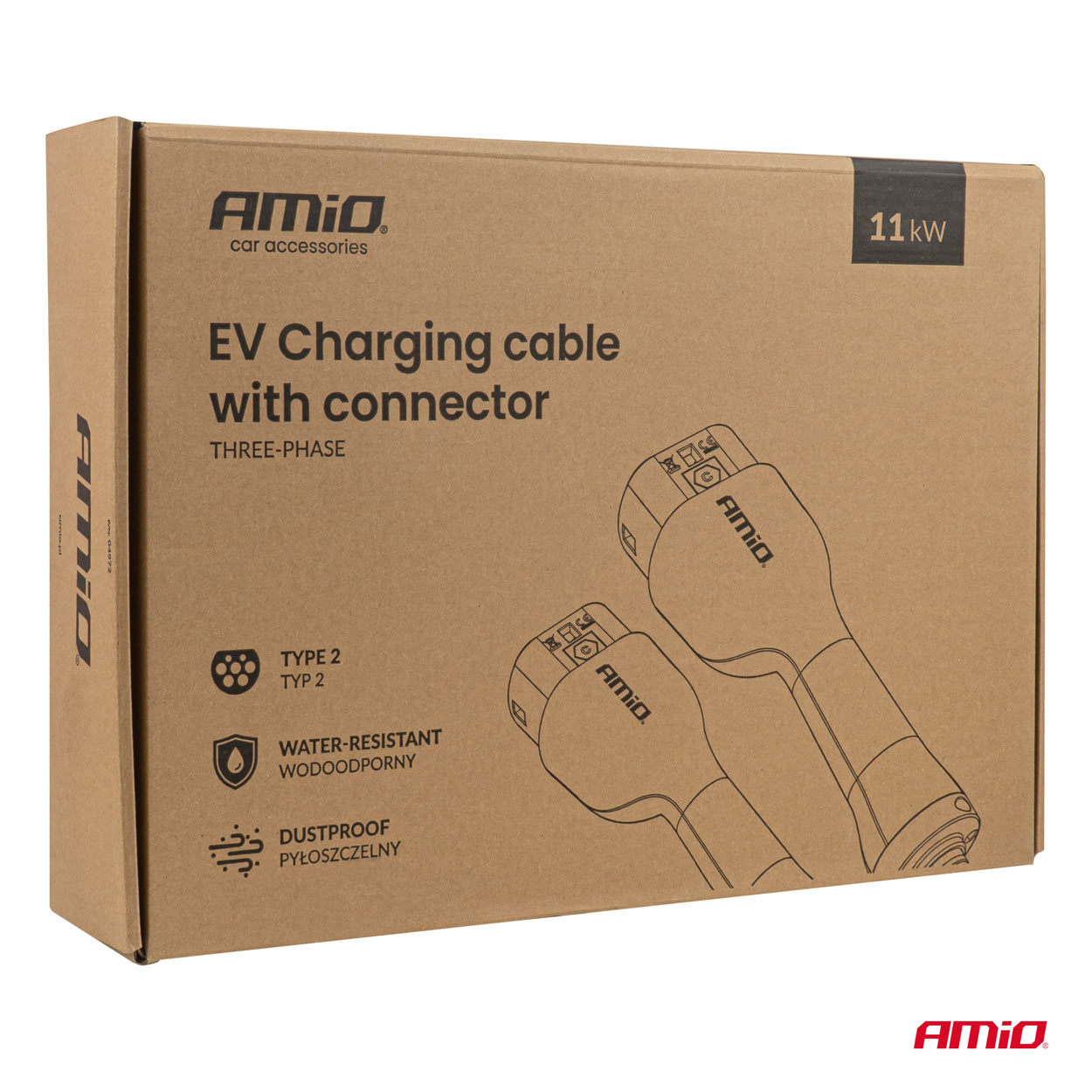 Elektriauto laadimiskaabel pistikuga Type2 - Type2 3P 11 kW 5m Amio 04971 - Pilt 12