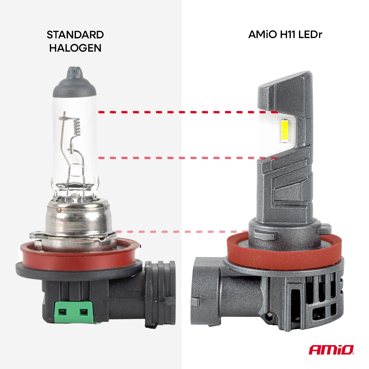 LED H11 autopirnid R37 E-MARK H11 PnP FAN 18W Amio 05120 - Pilt 7