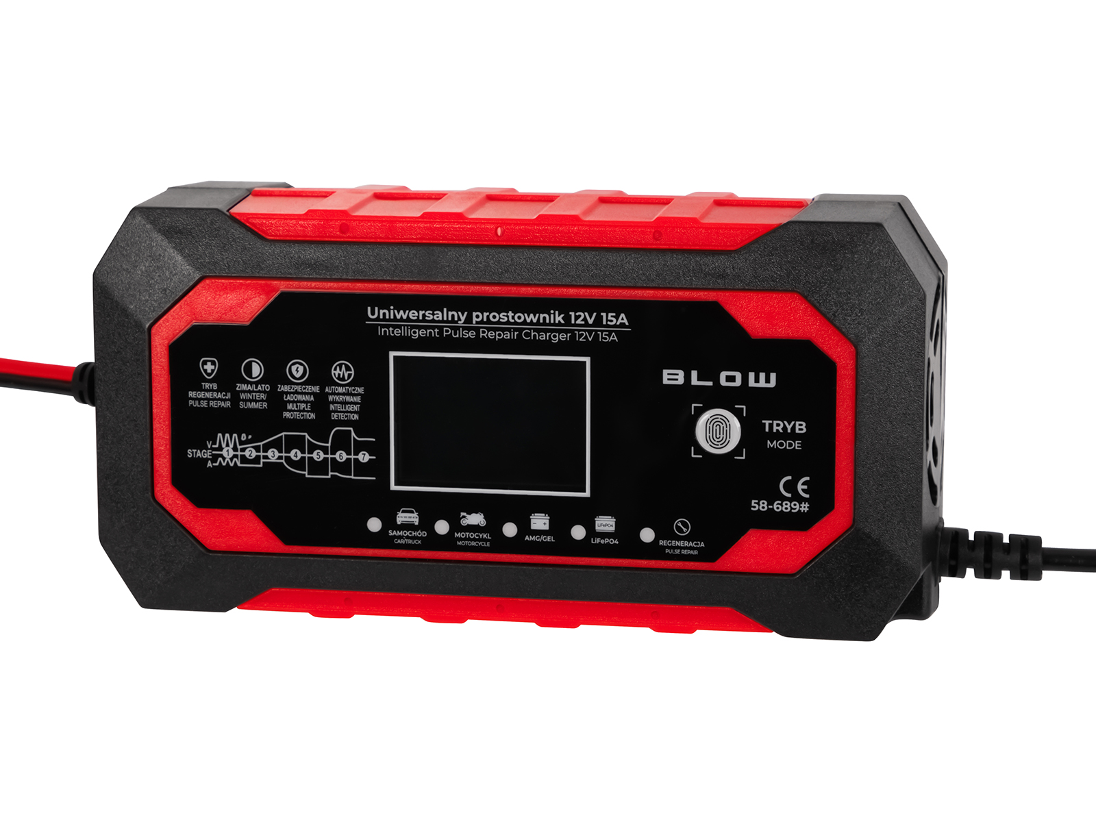 Akulaadija automaatne 12V/15A LiFePO4 BLOW 58-689 - Pilt 2