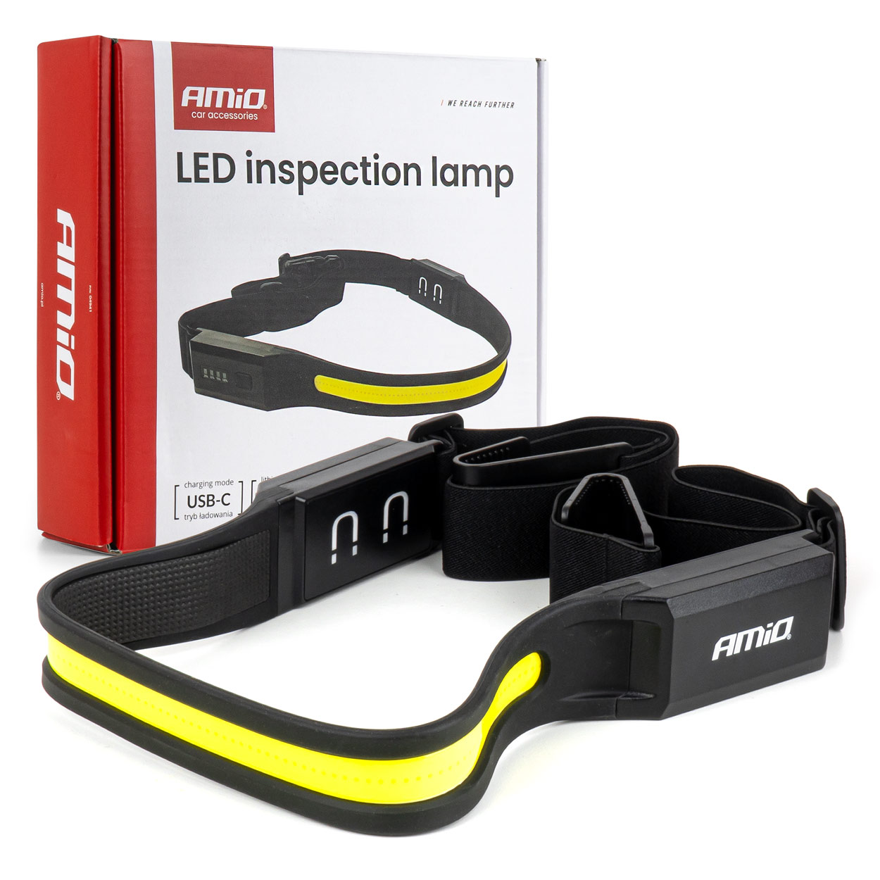 töölamp magnetiline cob elastse õlarihmaga 4000mah amio 04941 hasmar auto