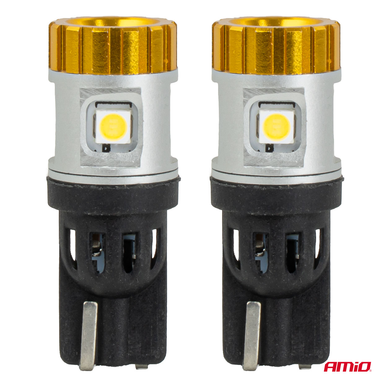 LED-pirnid CANBUS W5W T10 3030 4SMD+3020 valged 12V/24V Amio 04990 - Pilt 2