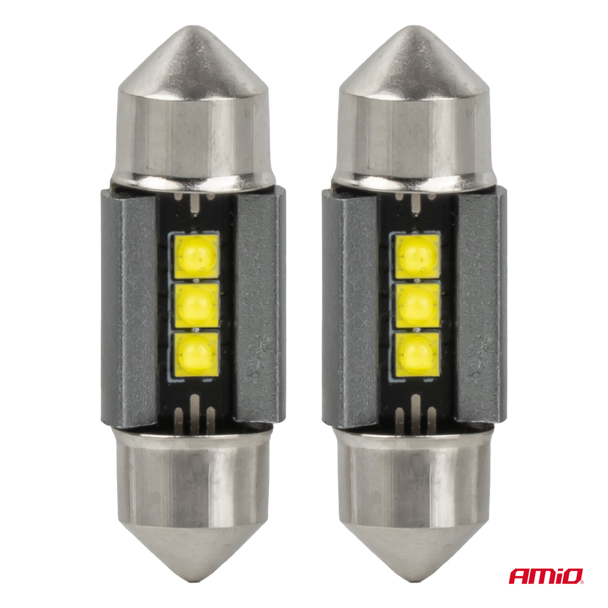 LED-pirnid CANBUS 31MM 2525 3SMD valged 12V/24V Amio 05006 - Pilt 2