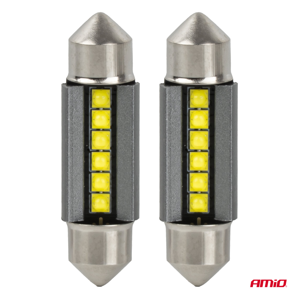 LED-pirnid CANBUS 36MM 2525 6SMD valged 12V/24V Amio 05007 - Pilt 2