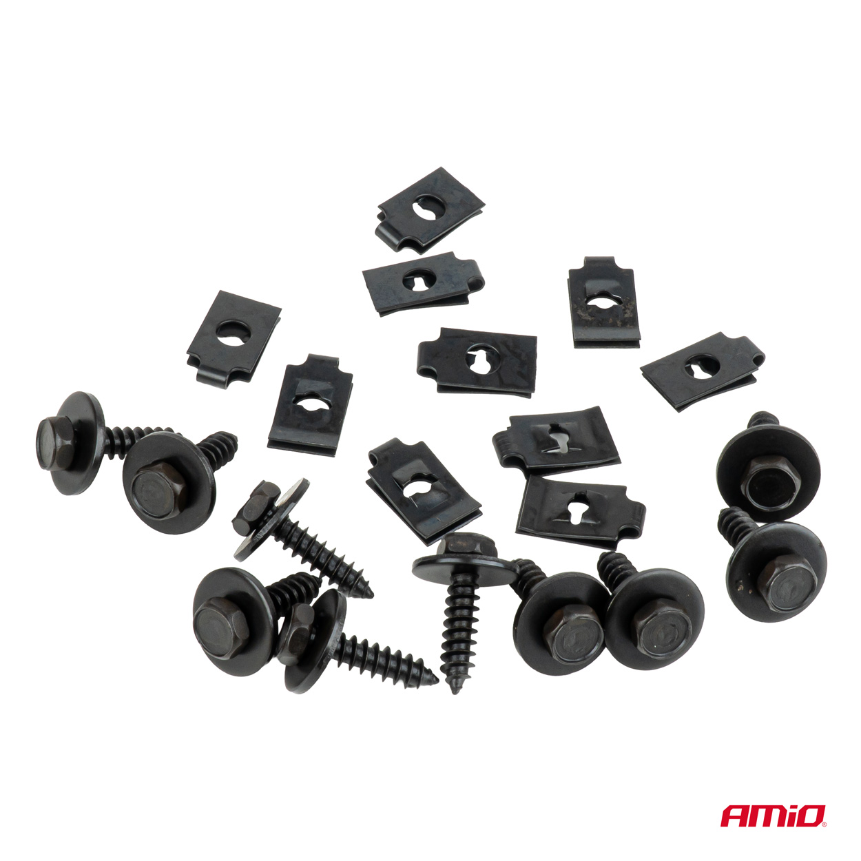 Kruvide ja kinnitusklambrite komplekt 18mm⌀ 5mm 10tk Amio 05028 - Pilt 2