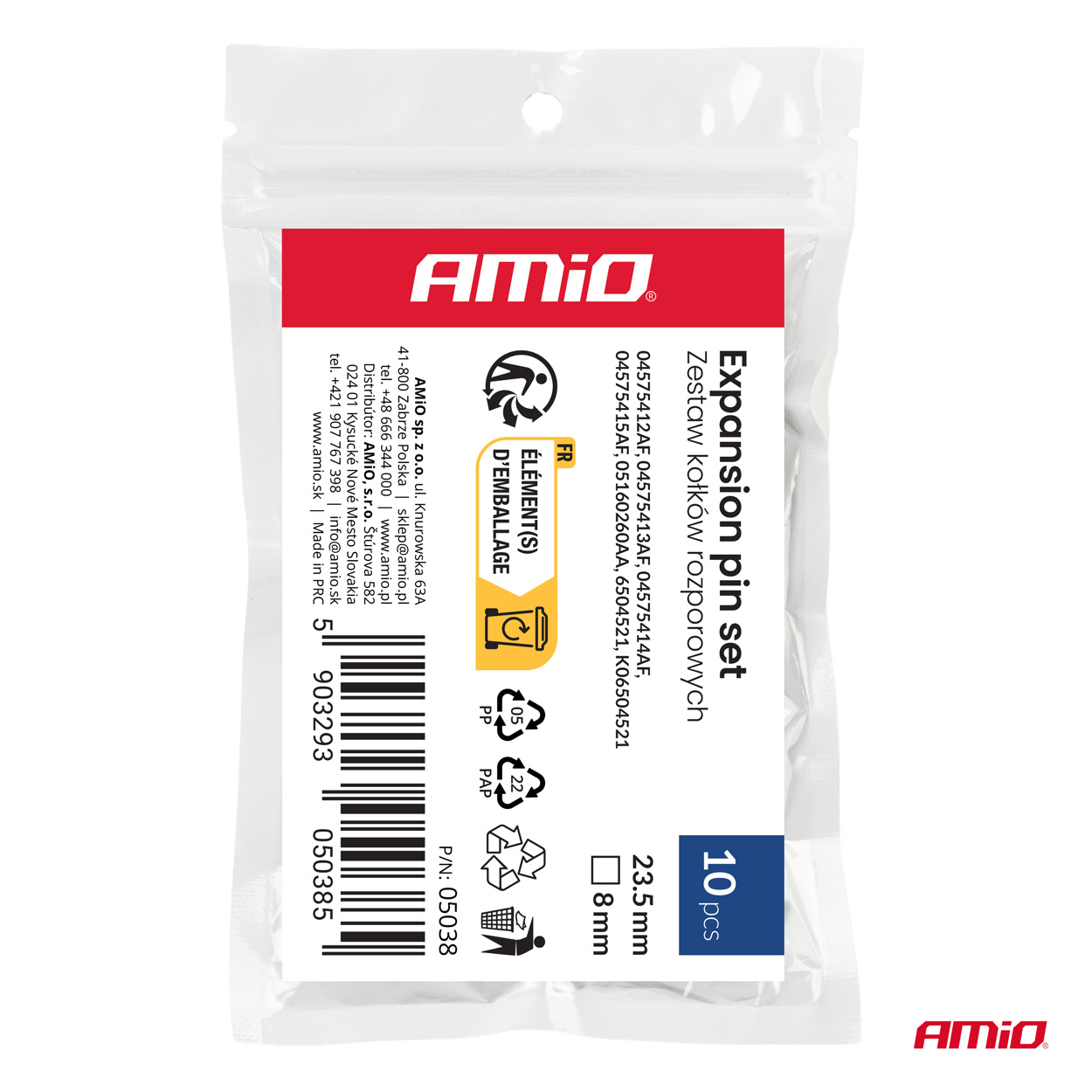 Laiendustüüblite komplekt 23,5mm ⌀8mm, 10tk Amio 05038 - Pilt 3