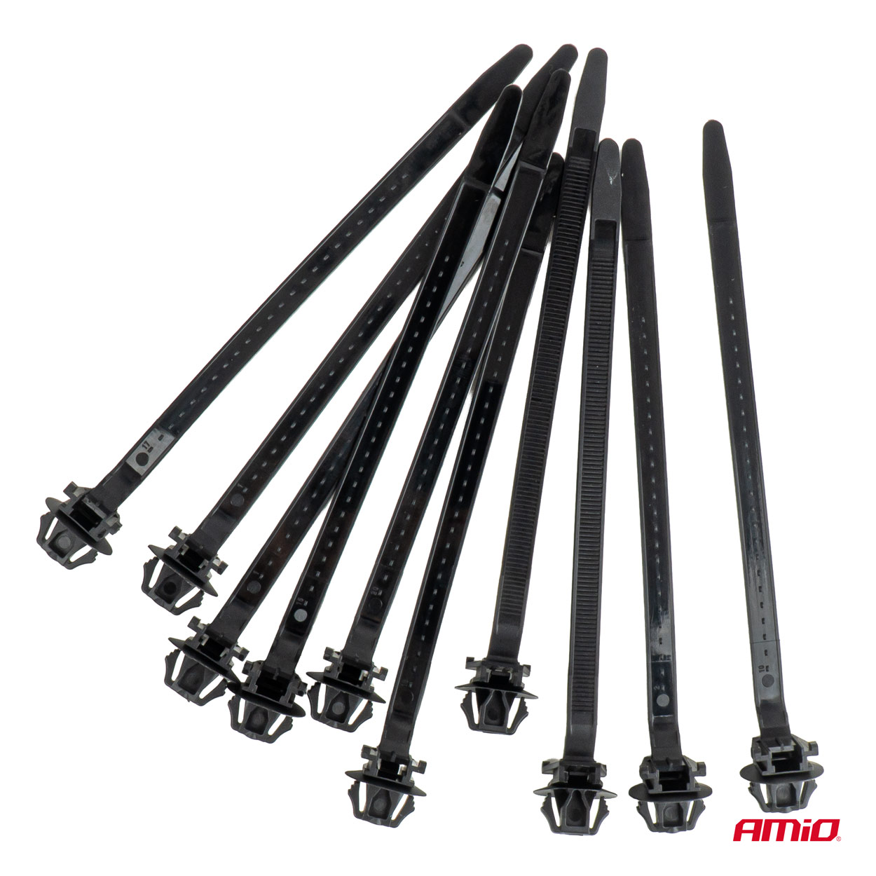 Mustade kaablisidemete komplekt 10tk Amio 05043 - Pilt 2