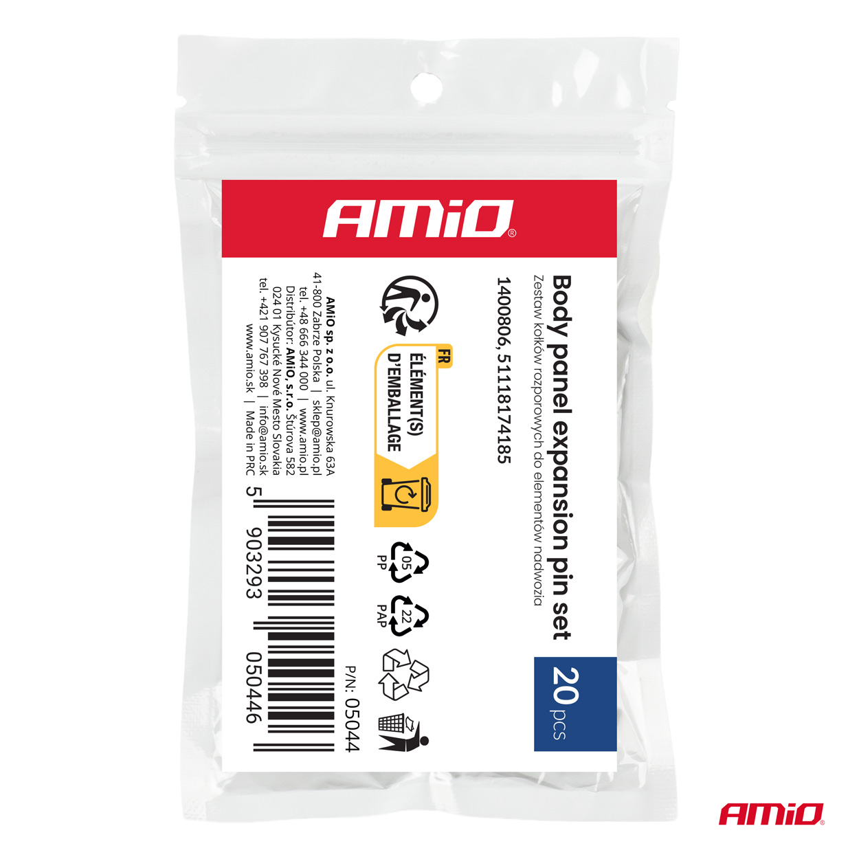 Kereelementide tüüblite komplekt 20tk Amio 05044 - Pilt 3
