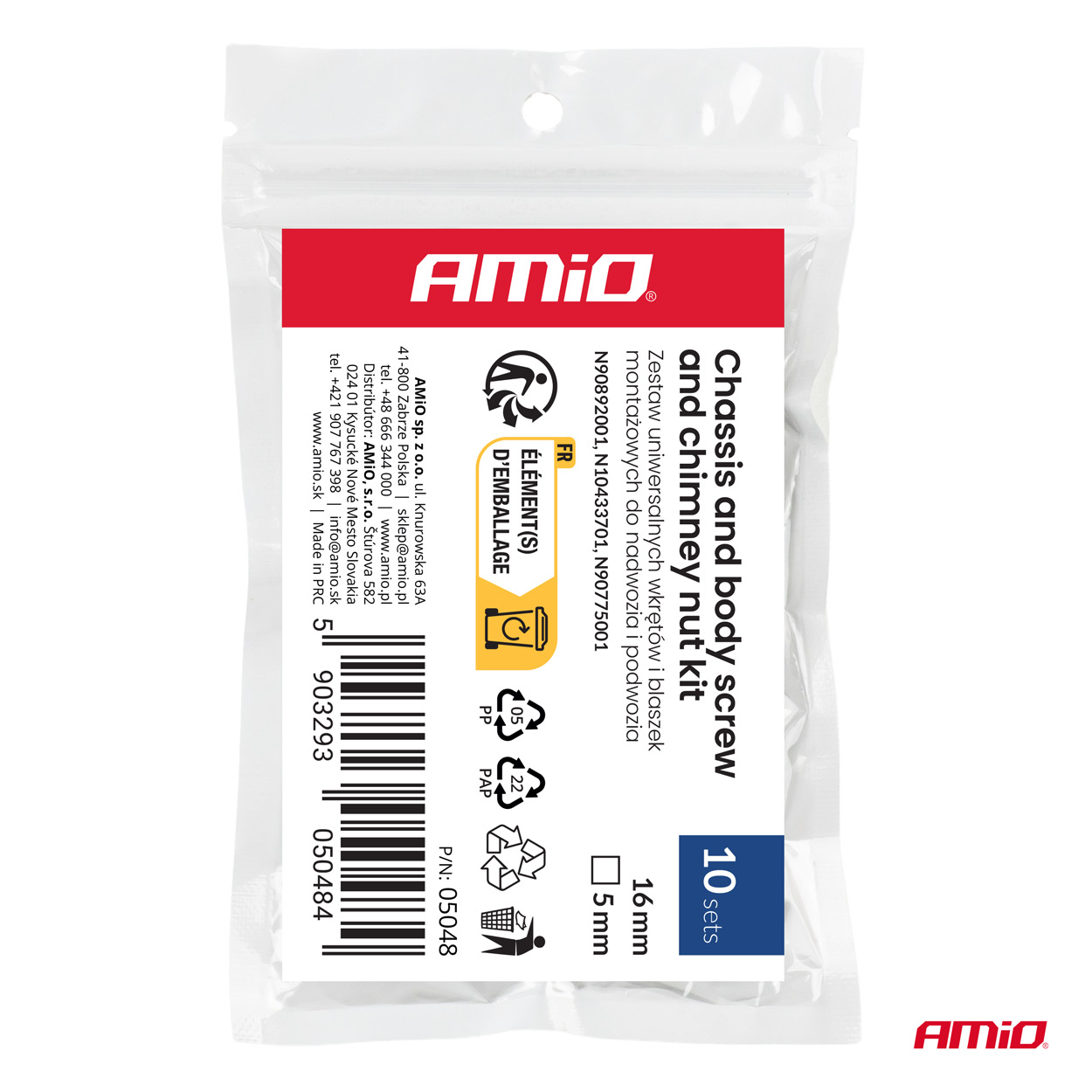 Kruvid kere ja šassii jaoks 16mm ⌀5mm, 10tk Amio 05048 - Pilt 3