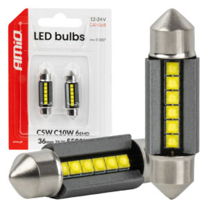 led pirnid canbus 36mm 2525 6smd valged 12v/24v amio 05007 hasmar auto