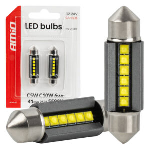 led pirnid canbus 41mm 2525 6smd valged 12v/24v amio 05009 hasmar auto