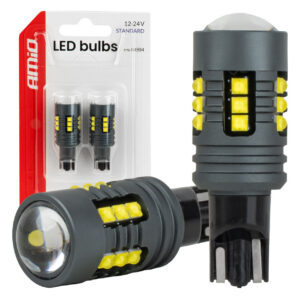 led pirnid standard w16w t15 2525 18smd valged 12v/24v amio 04994 hasmar auto
