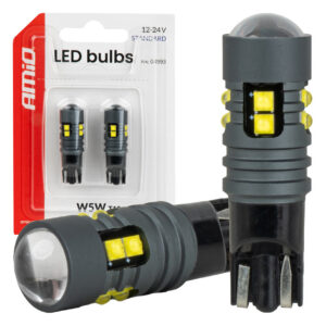 led pirnid standard w5w t10 2525 10smd valged 12v/24v amio 04993 hasmar auto